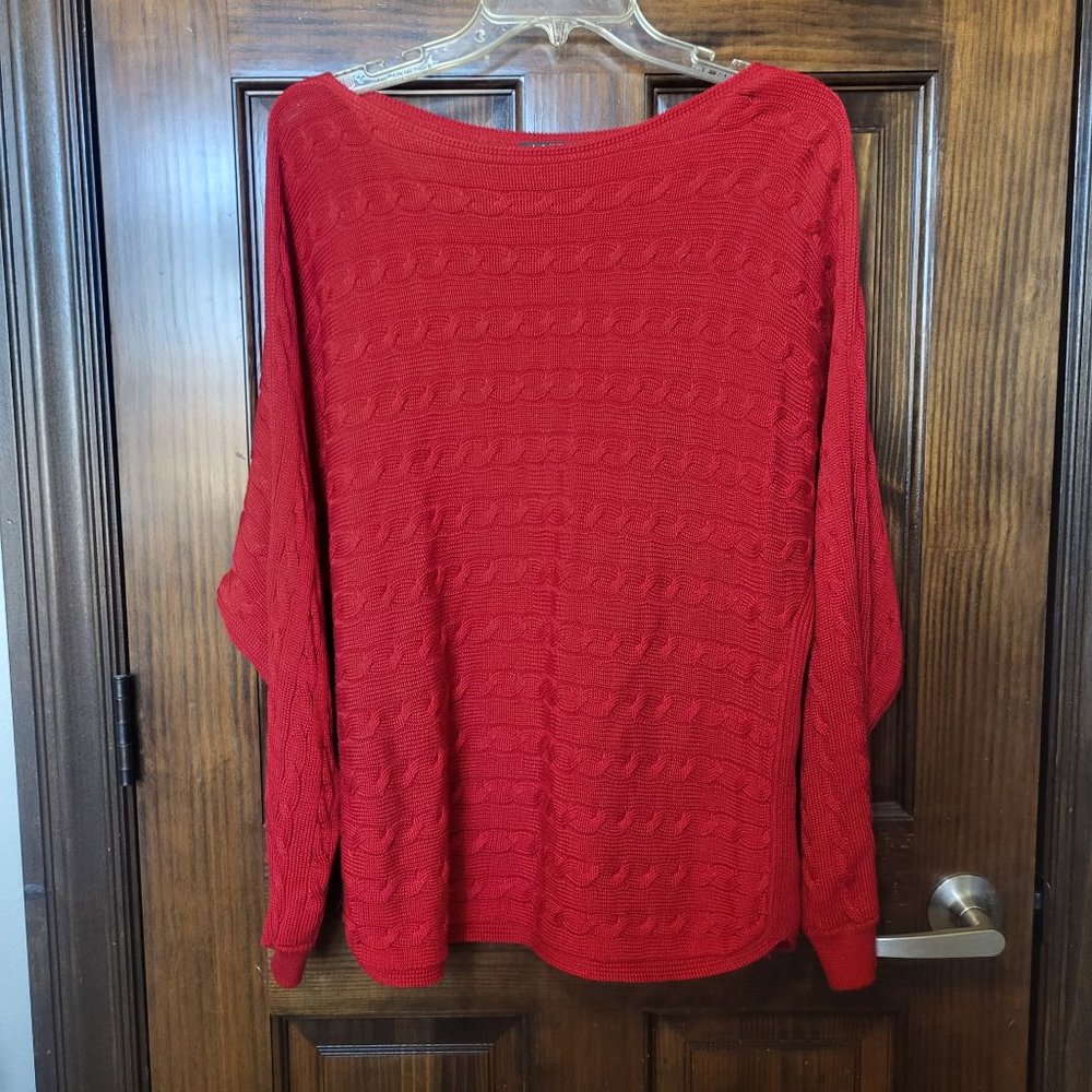 Lauren Ralph Lauren Cable-Knit Cotton-Blend Crewneck Sweater, Red, Large